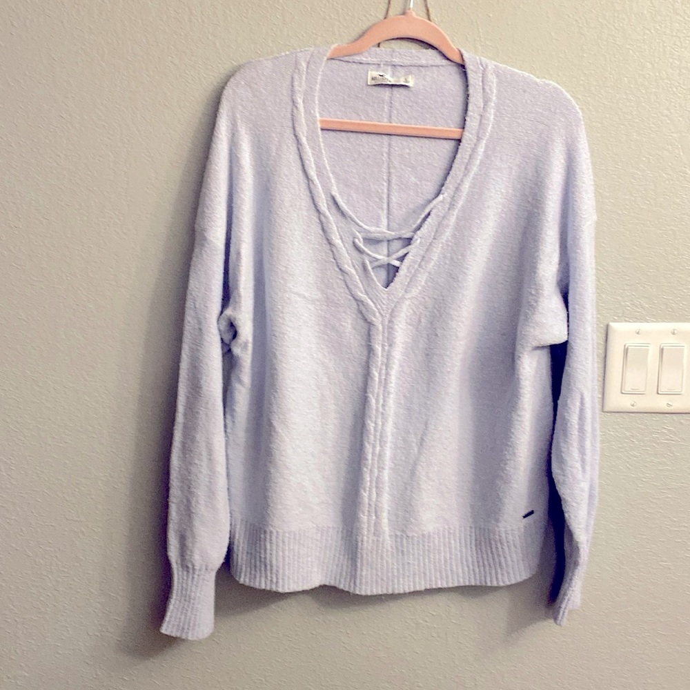 Large women’s V-neck sweater easy fit